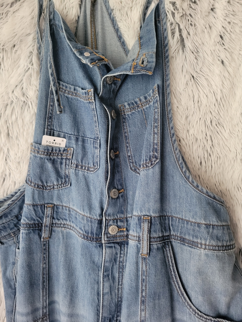 torrid Light Wash Denim Overalls - Picture 10 of 16